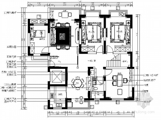 现代中式客厅装饰资料下载-某现代中式时尚双层别墅室内装修图（含效果）