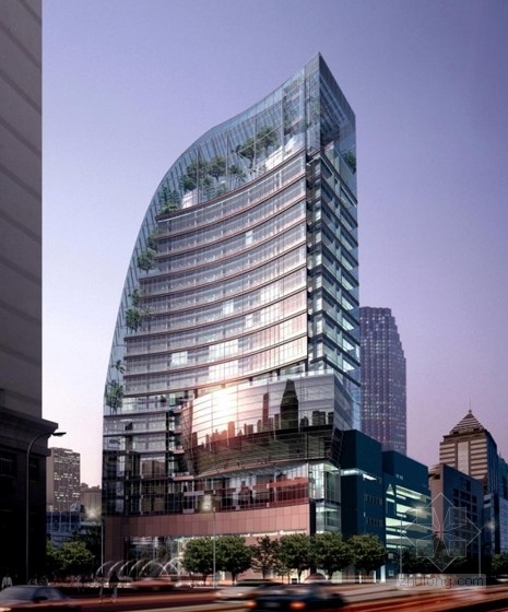 8层办公建筑设计资料下载-[上海]某18层企业办公楼建筑设计方案文本