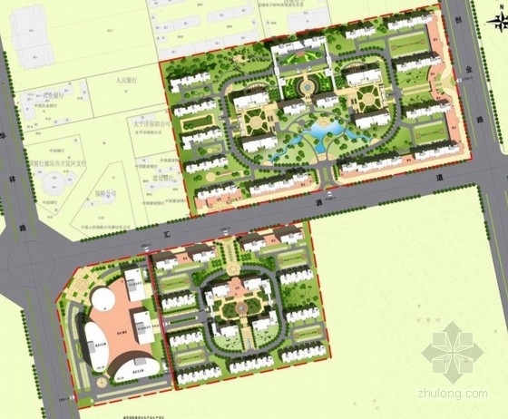 [河北]现代风格住宅区规划及单体设计方案文本-总平面图 