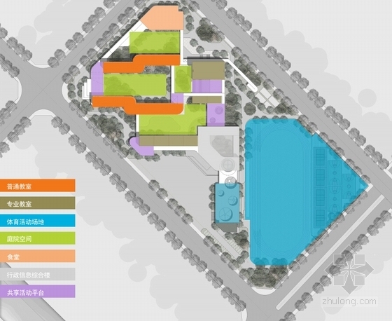 [浙江]42班现代风格小学规划设计方案文本-42班现代风格小学分析图