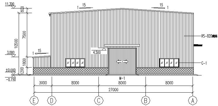 福建炼油轻型门式刚屋架结构施工图(cad,14张)