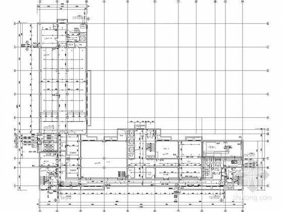 [内蒙古]十一层综合办公楼给排水施工图纸（浴室厨房冷热水系统、大样图较多）-地下一层给排水消防平面图 