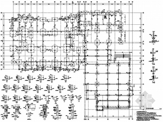 行政楼基础结构资料下载-[上海]六层框架结构行政楼结构施工图