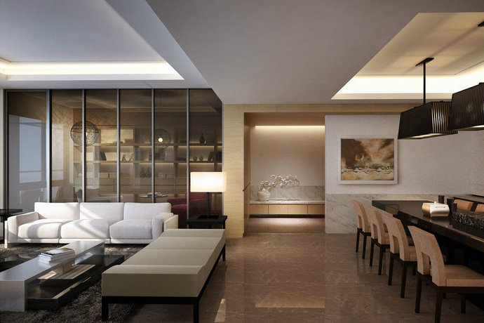 中式饭店的设计资料下载-264平简约中式风格四居室主卧装修效果图