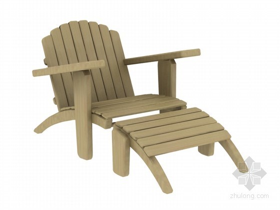 室外躺椅CAD图库资料下载-室外休闲躺椅3D模型下载