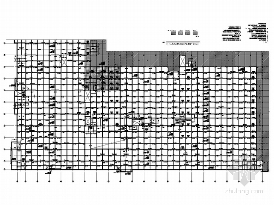 大型火车站综合交通枢纽南北广场地下空间结构施工图（含详细建筑图）-北广场地下二层人防地下室X方向顶板梁配筋图