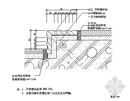 护角cad节点大样图资料下载-吊物口内护角大样图