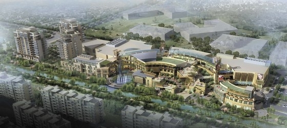 [上海]多功能翠谷邻里商业中心景观设计方案（知名设计所)-鸟瞰图 