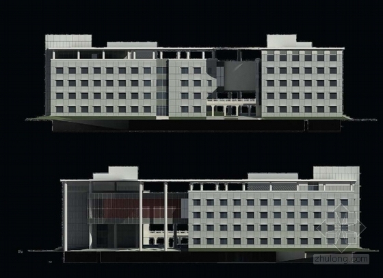 [北京]知名大学新校区教学楼建筑设计方案文本-知名大学新校区教学楼建筑设计立面图