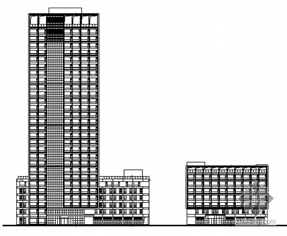 十七层办公楼结构施工图资料下载-某二十七层办公楼建筑方案图