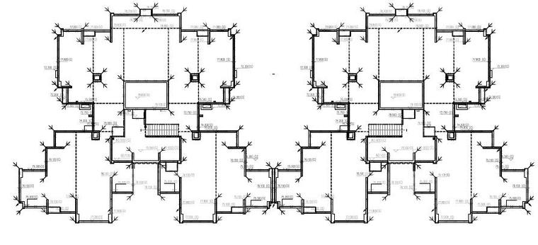 广东省大型住宅及配套公建项目施工图-屋顶防雷平面图