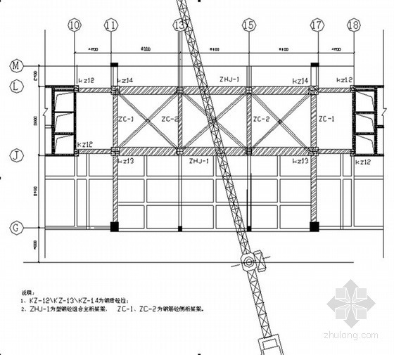  [贵州]框架剪力墙结构办公大楼施工组织设计（鲁班奖，知名国企承建）-转换层平面示意图 