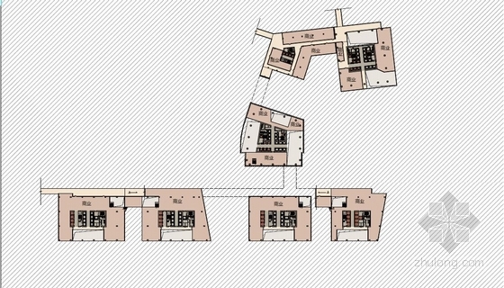 超高层模块化围合型商务综合楼建筑平面图