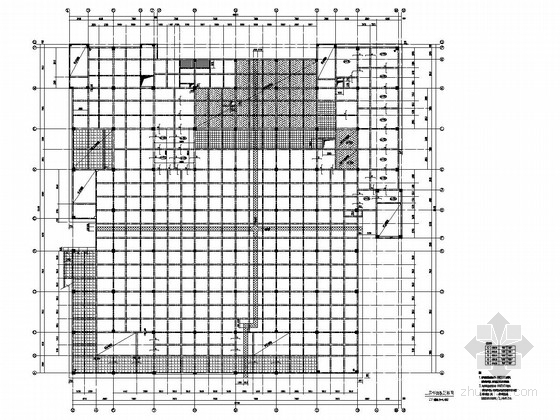 [浙江]二层框架结构学生食堂结构施工图-二层楼面板配筋图 