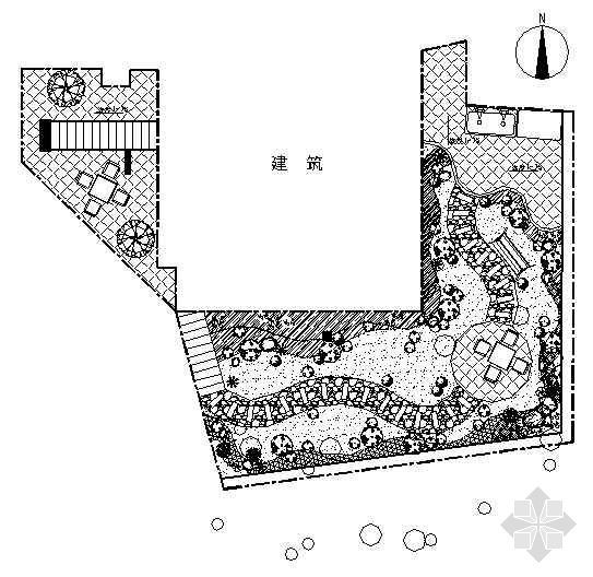 屋顶的设计图资料下载-某别墅屋顶绿化设计图