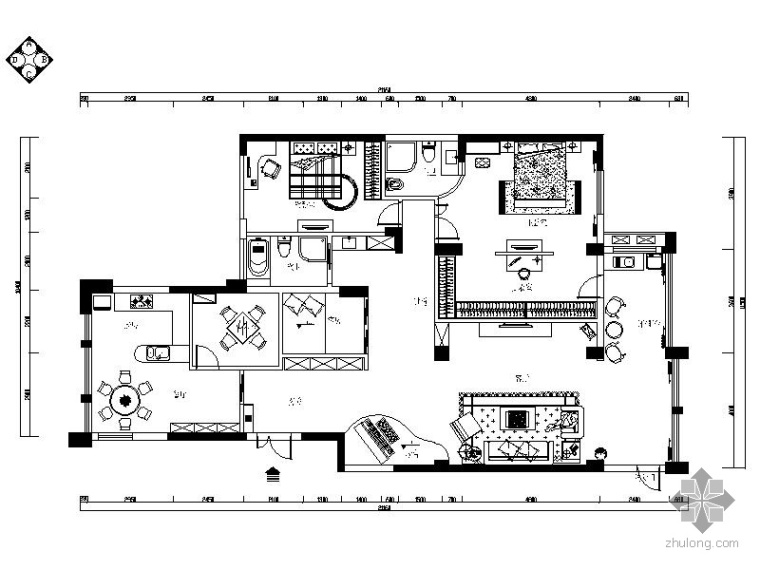 96平米三居装修设计图资料下载-[宁波]某三居装修设计图