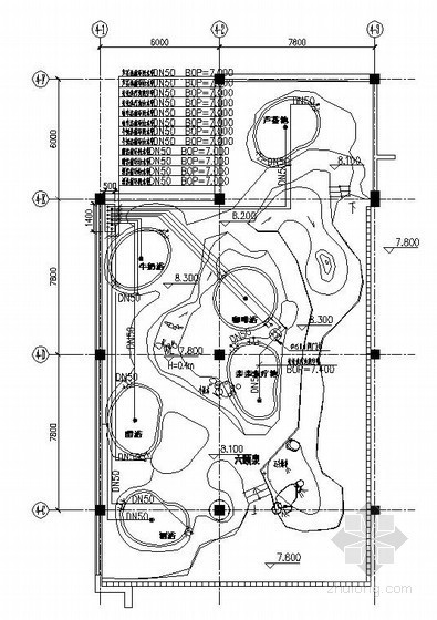 浴池建筑施工图资料下载-某温泉度假小镇游泳水疗温泉中心全套施工图