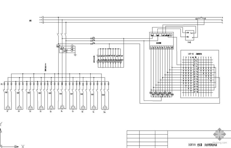 160kva箱变典型设计资料下载-160KVA变压器无功补偿屏接线图