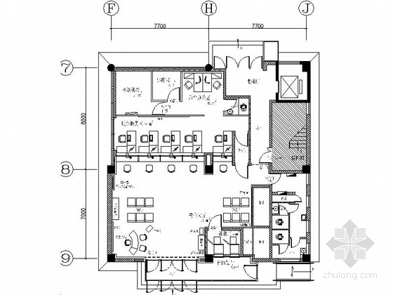 北京商业空间设计案例资料下载-[北京]地方性股份制商业金融机构支行设计施工图（含水电图）