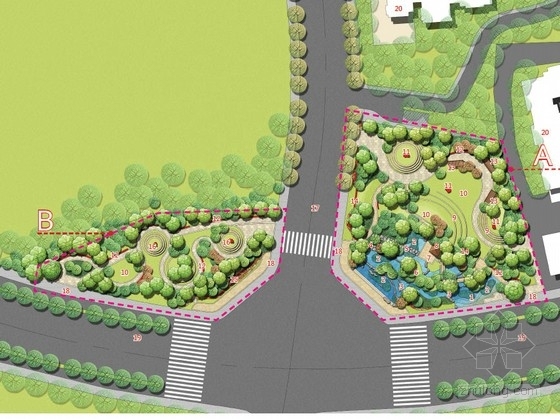 道路小游园景观设计资料下载-[成都]道路周边公共绿地景观设计方案