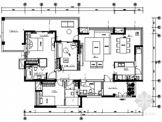 30平米小户型装修样板房资料下载-[成都]150平米三居样板房施工图