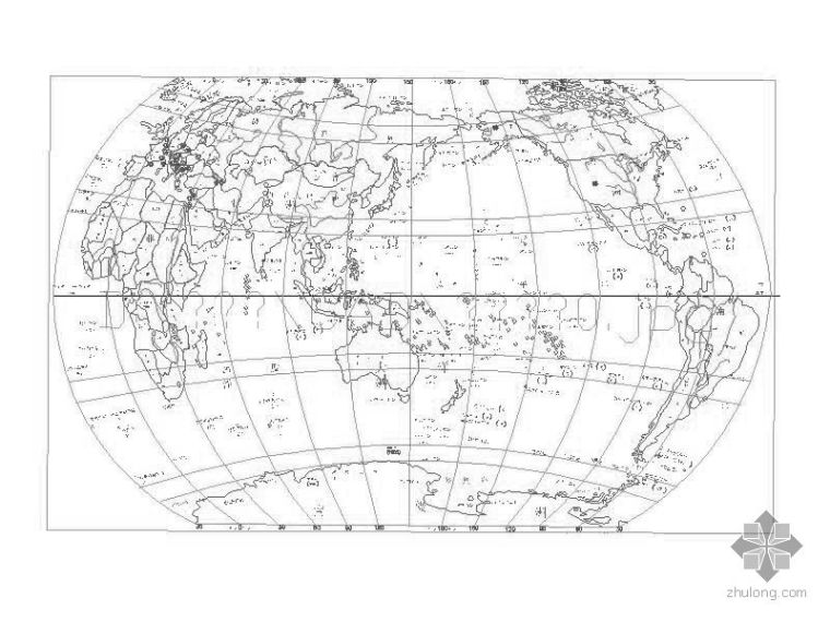 世界地图图块CAD资料下载-世界地图