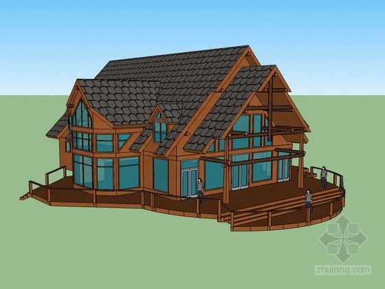 建筑木屋施工图资料下载-休闲木屋sketchup建筑模型