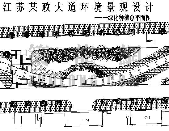 中心大道商业景观设计资料下载-江苏某政大道环境景观设计