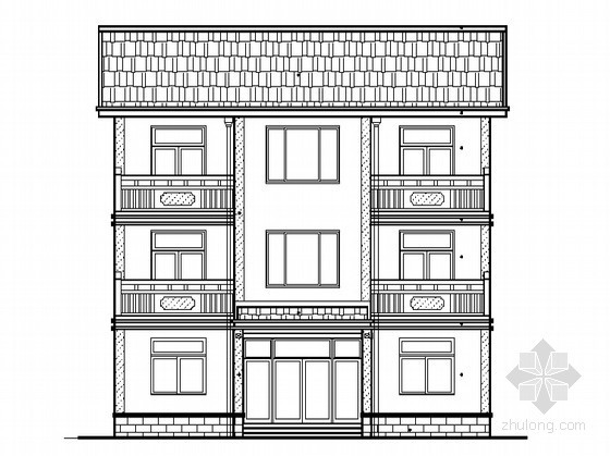 三层新中式农村别墅资料下载-某三层农村别墅建筑方案图