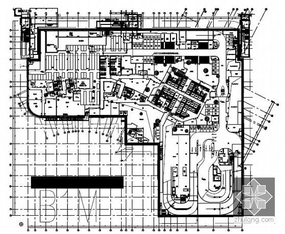 [苏州]超高层地标建筑全套强电系统施工图纸483张（450米，93层，地下4层）-电梯主干线槽走向布置图 