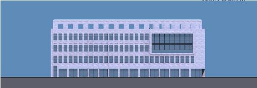 [新疆]四层现代风格U形平面布局党校综合楼建筑设计方案文本-四层现代风格U形平面布局党校综合楼建筑立面图