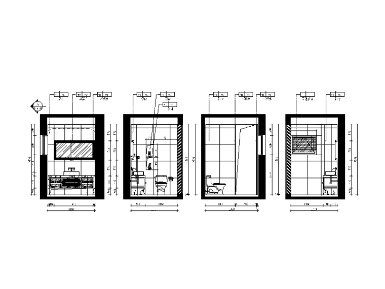 [浙江]新中式风格合院住宅设计CAD施工图（含实景图、效果图）-【浙江】新中式风格合院住宅设计CAD施工图（含实景图、效果图）立面图