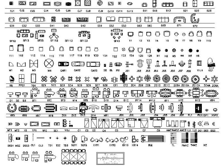 CAD家具图块图块资料下载-CAD家具图块