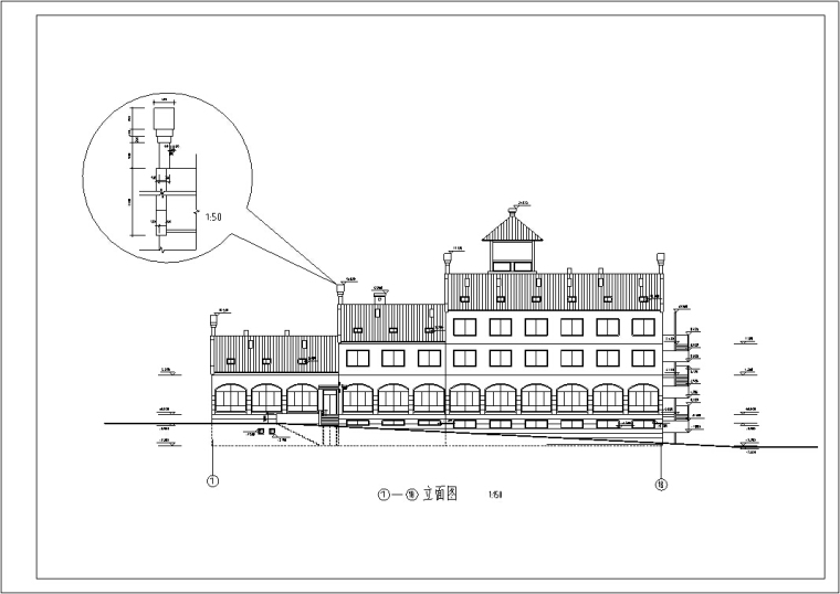 某中式仿古多层接待中心建筑设计方案施工图CAD-2
