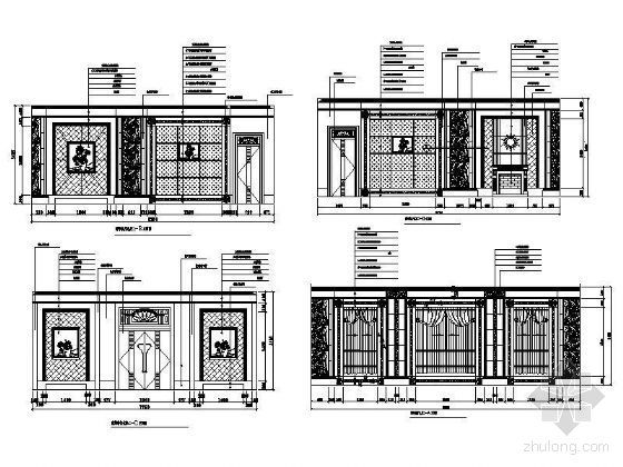 风情餐厅CAD设计图资料下载-豪华餐厅包房立面设计图