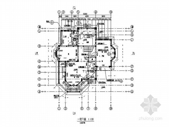 [杭州]某森林别墅区二层别墅建筑方案图- 