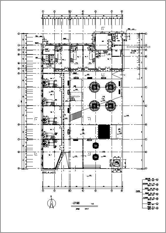 某小区配套二层商业建筑设计方案施工图CAD-小区配套二层商业建筑设计平面图