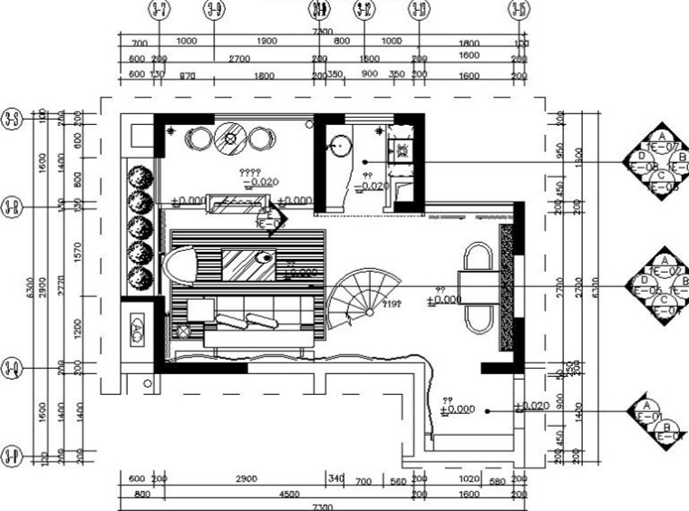 复式卧室效果图资料下载-[东莞]现代风格复式样板房设计施工图（含效果图）