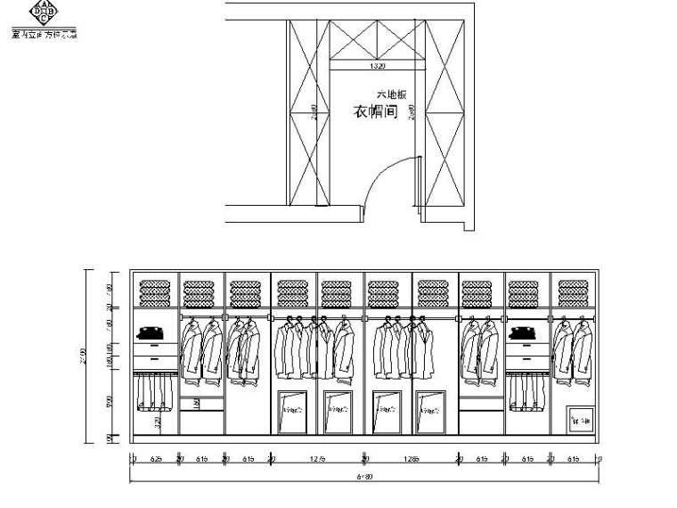 [湖南]后现代风格样板房室内设计施工图（含效果图）-[湖南]后现代风格样板房室内设计立面图