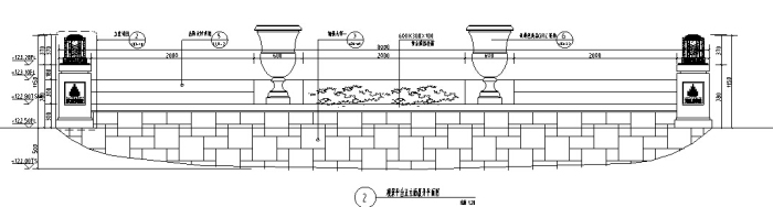 [江西]低碳高端居住区景观设计全套施工图（赠PDF施工图）-观景平台正立面展开平面图