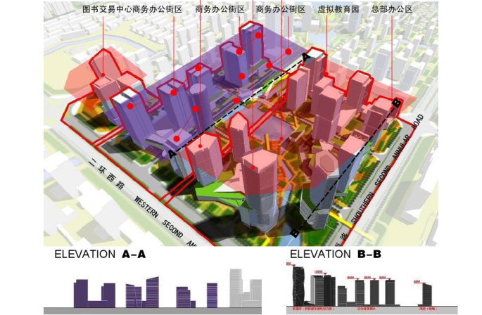 [浙江]湖州西南分区城市设计方案文本-中心城建筑功能分布图