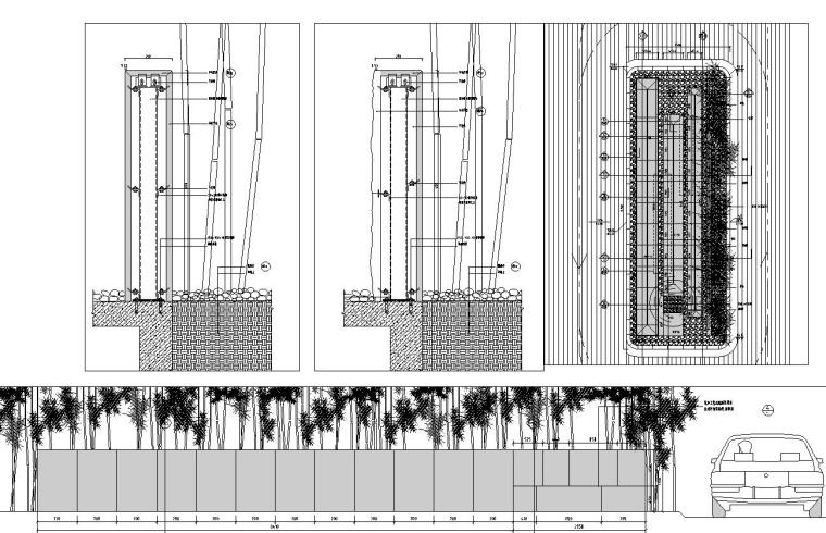 [上海]创智天地居住办公区景观设计施工图设计（CAD）-主入口景观水景大样图一