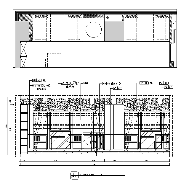 新中式素雅风玉石展厅室内设计施工图（含超清效果图）-[乌鲁木齐]新中式素雅风玉石展厅室内设计立面图