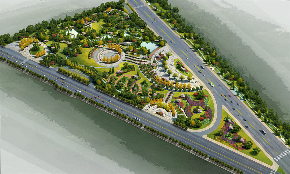 铜梁迎宾广场鸟瞰01-景观类效果图第2张图片