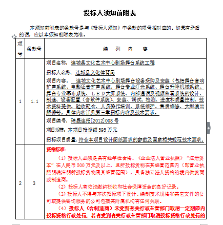 大学生文化艺术中心资料下载-[连城]文化艺术中心剧场舞台机械设备招标文件（共87页）