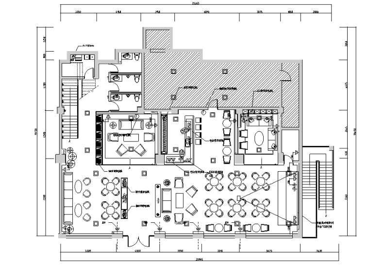 工业风格复古loft酒吧咖啡厅设计施工图（附效果图）-强弱电点位图