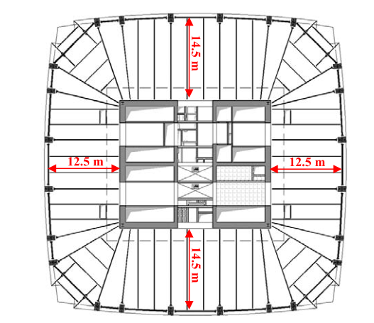 规则广场设计资料下载-型钢混凝土框架—钢混剪力墙混合结构时代广场结构设计