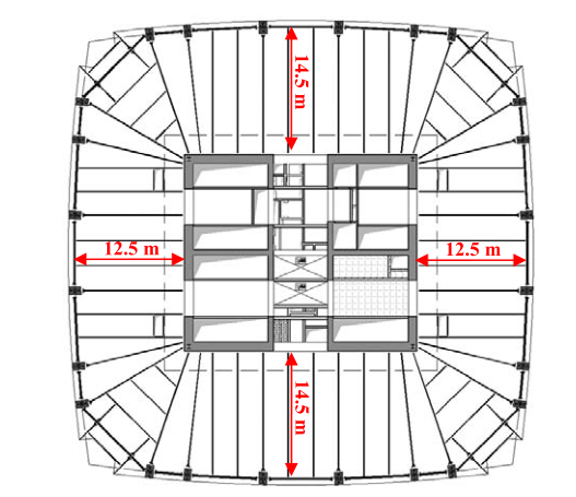 建筑结构选型混合结构体系资料下载-型钢混凝土框架—钢混剪力墙混合结构时代广场结构设计