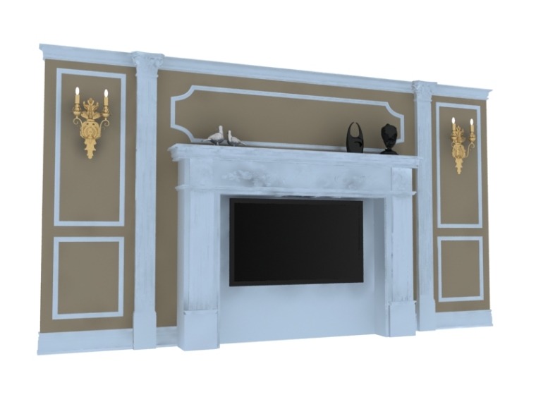 欧式装饰墙3D模型下载-欧式装饰墙