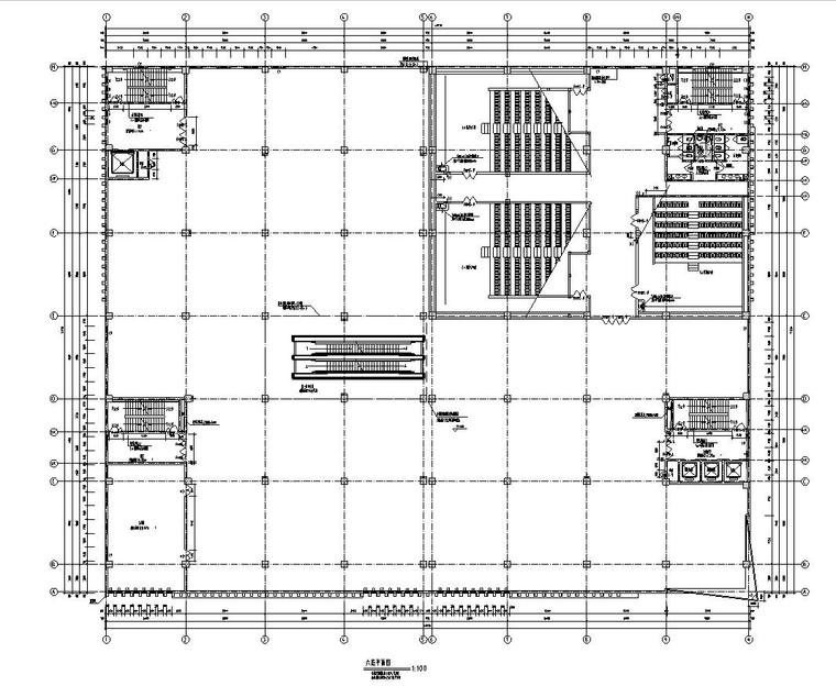 [宁夏]多层现代风格农贸市场建筑施工图（含效果图及全专业）-多层现代风格农贸市场建筑平面图